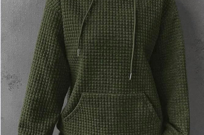 Women's Waffle Knit Hoodie | Casual Relaxed Pullover Hoodie