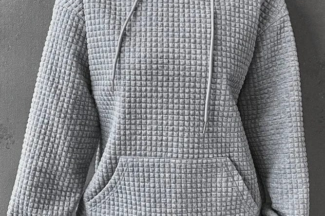 Women's Waffle Knit Hoodie | Casual Relaxed Pullover Hoodie