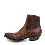 Anders - Men's Western Cowboy Boots with Stitching - Brown