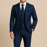 Austin - Men's Windowpane Check Three-Piece Suit Set