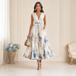 White floral maxi dress