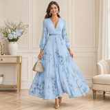 Blue floral maxi dress