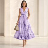 Purple floral maxi dress
