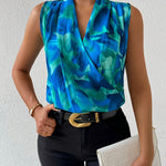 Sleeveless Wrap Blouse full length