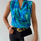 Sleeveless Wrap Blouse full length