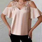 Off-Shoulder Lace-Trim Top styled