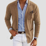Barnaby - Men's Slim Fit Notch Lapel Blazer - Beige