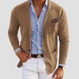 Barnaby - Men's Slim Fit Notch Lapel Blazer - Beige