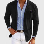 Barnaby - Men's Slim Fit Notch Lapel Blazer - Black