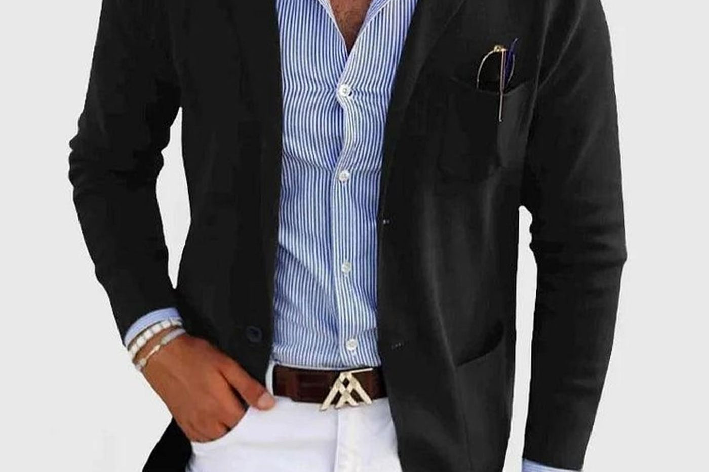 Barnaby - Men's Slim Fit Notch Lapel Blazer - Black