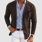 Barnaby - Men's Slim Fit Notch Lapel Blazer - Brown