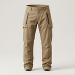 Barrett - Men's Cotton Utility Cargo Pants with Multiple Pockets - Khaki