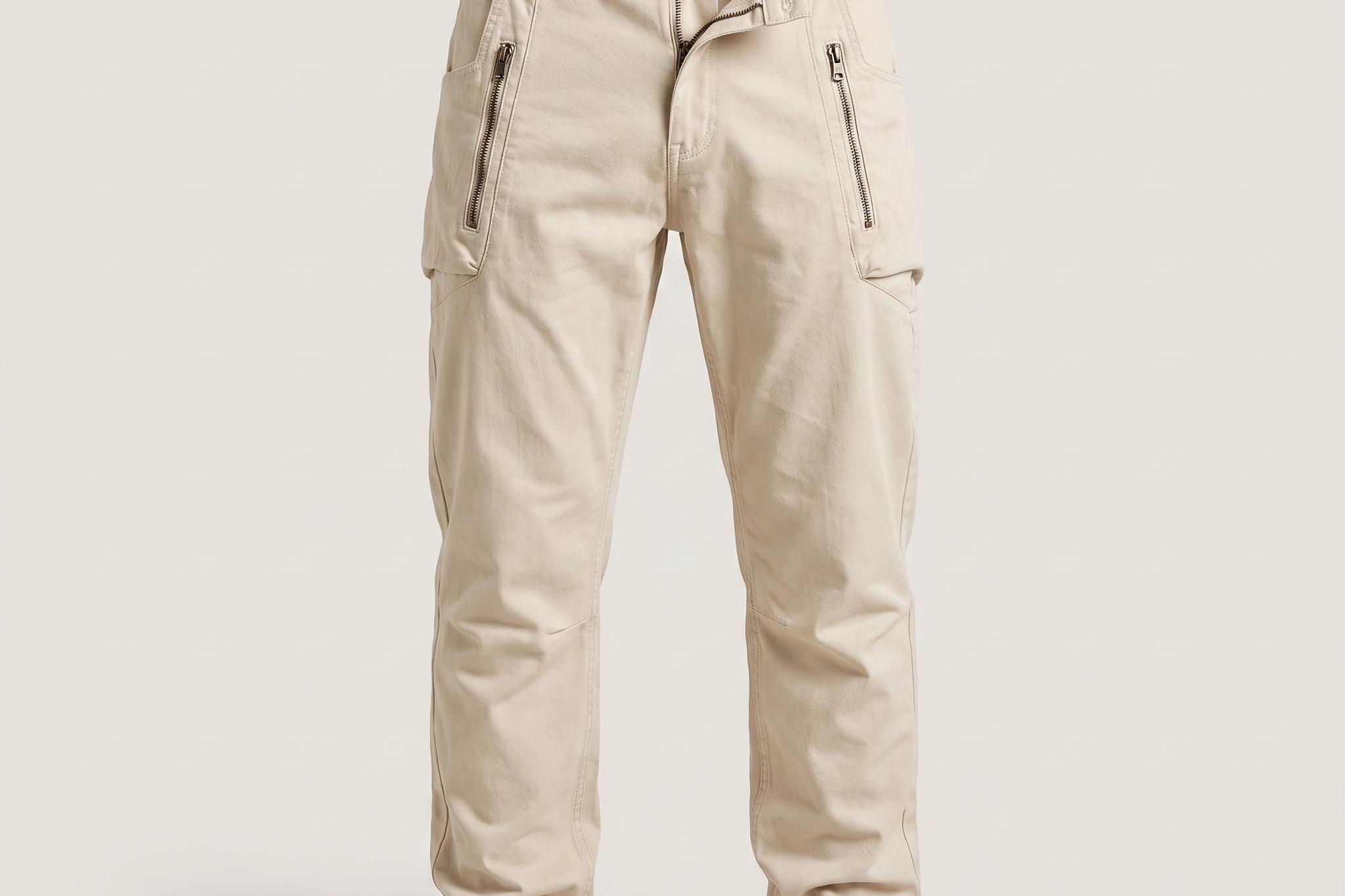 Barrett - Men's Cotton Utility Cargo Pants with Multiple Pockets - Cream