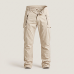 Barrett - Men's Cotton Utility Cargo Pants with Multiple Pockets - Cream