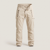 Barrett - Men's Cotton Utility Cargo Pants with Multiple Pockets - Cream