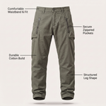Barrett - Men's Cotton Utility Cargo Pants with Multiple Pockets