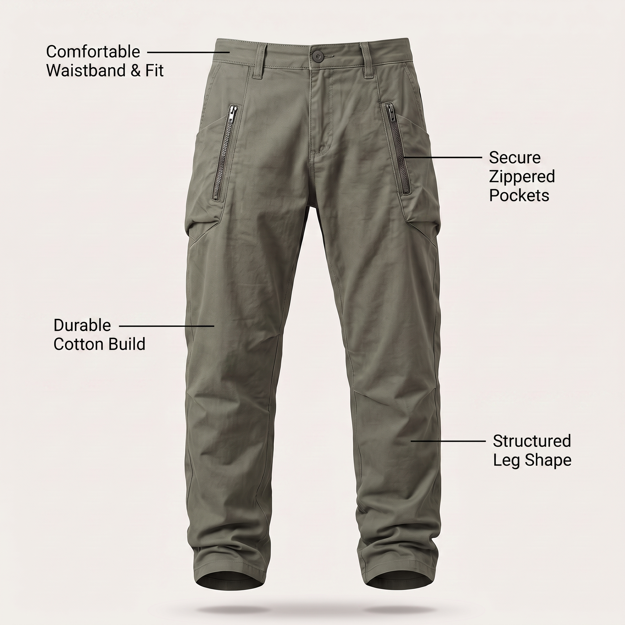 Barrett - Men's Cotton Utility Cargo Pants with Multiple Pockets