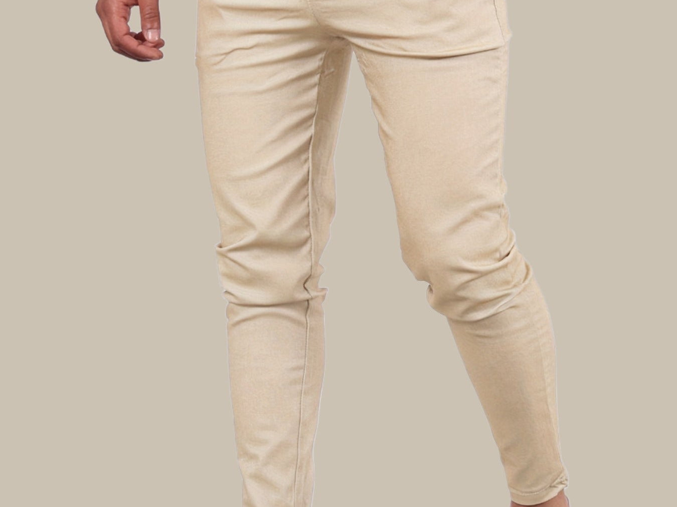 Bastian - Men's Skinny Fit Stretch Chinos - Beige
