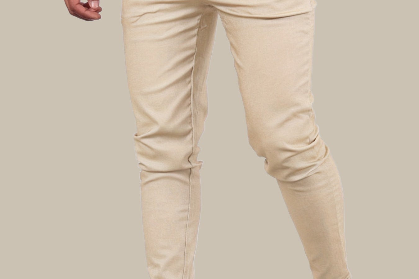 Bastian - Men's Skinny Fit Stretch Chinos - Beige
