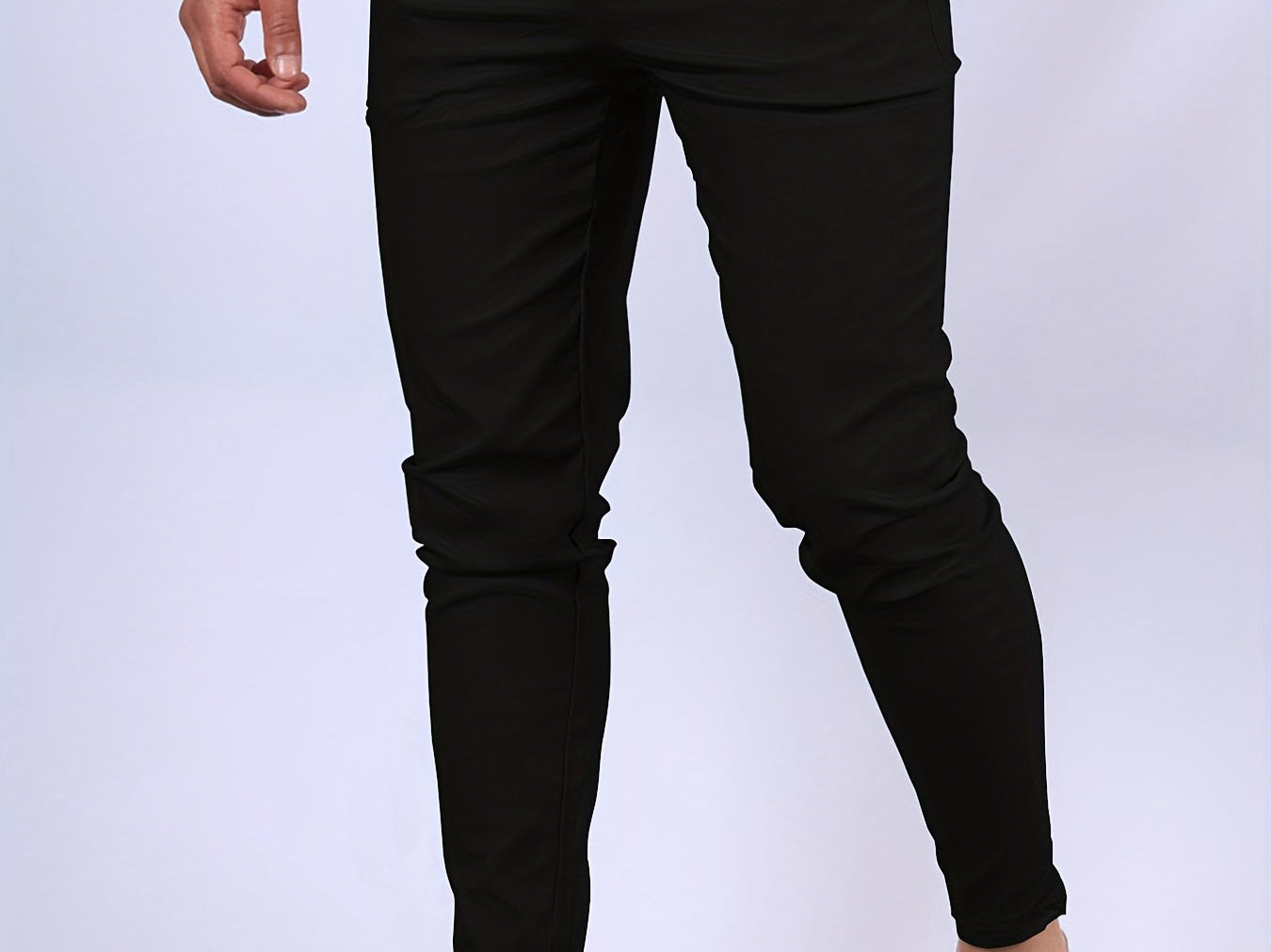 Bastian - Men's Skinny Fit Stretch Chinos - Black