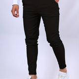 Bastian - Men's Skinny Fit Stretch Chinos - Black