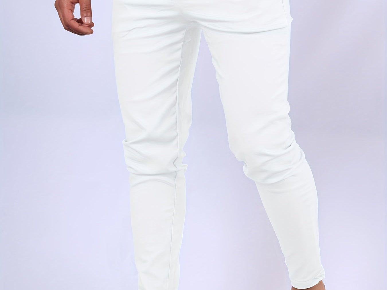 Bastian - Men's Skinny Fit Stretch Chinos - White