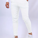 Bastian - Men's Skinny Fit Stretch Chinos - White
