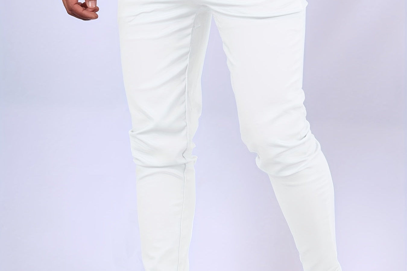 Bastian - Men's Skinny Fit Stretch Chinos - White