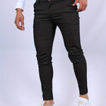 Bastian - Men's Skinny Fit Stretch Chinos - Dark Gray