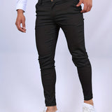 Bastian - Men's Skinny Fit Stretch Chinos - Dark Gray