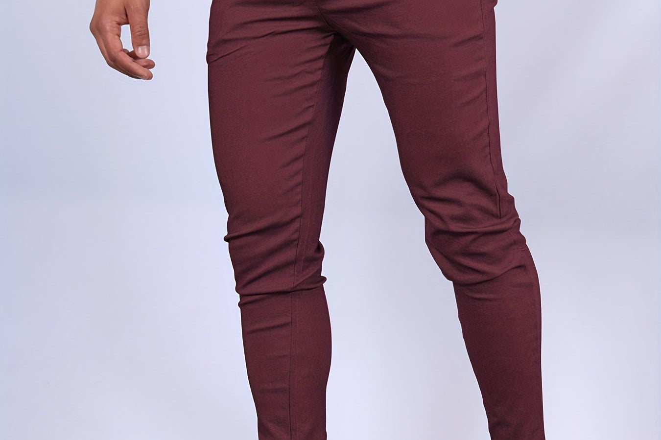 Bastian - Men's Skinny Fit Stretch Chinos - Burgundy