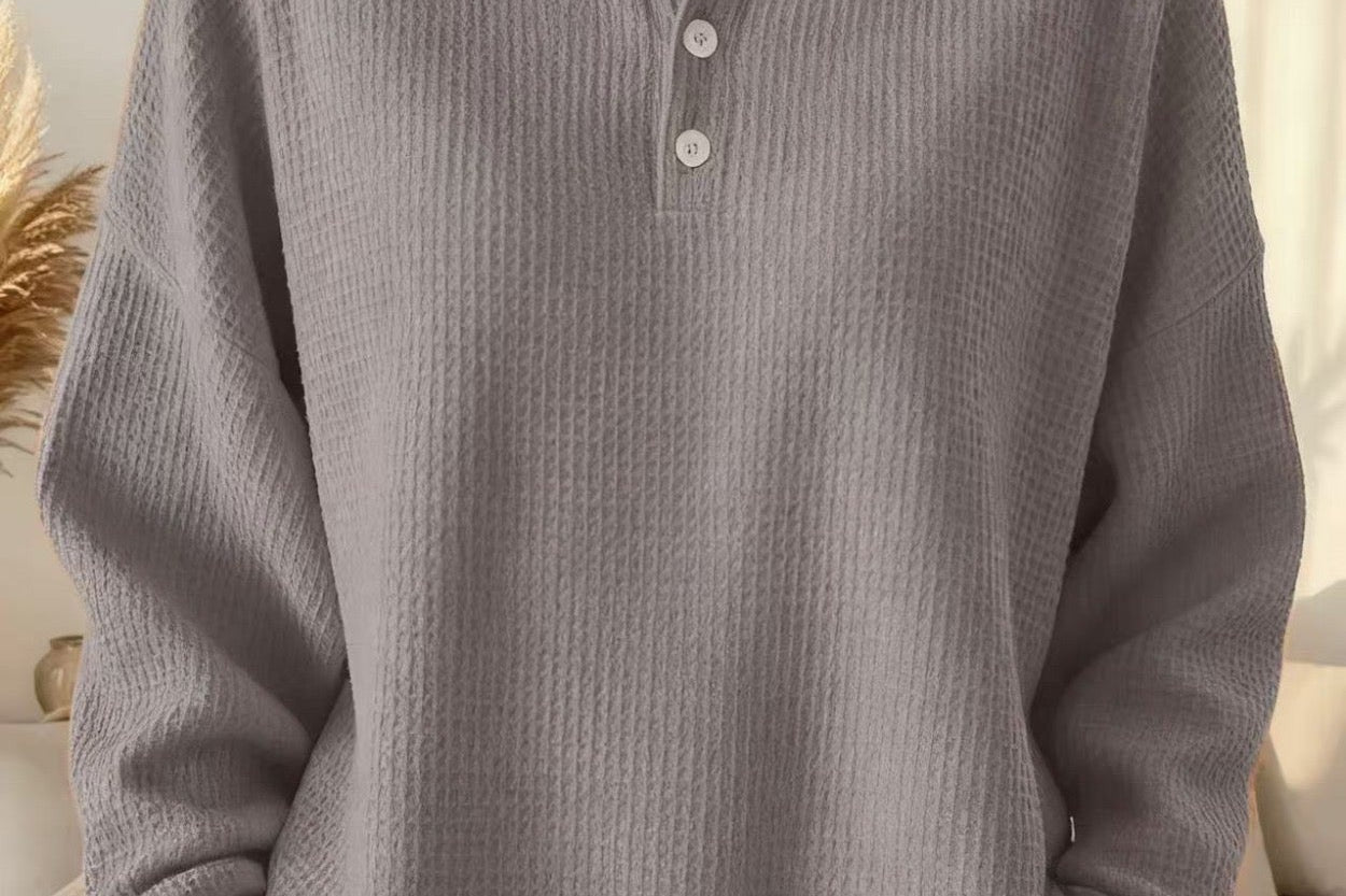 Adriana - Women's Collared Polo Knit Sweater with Button Placket