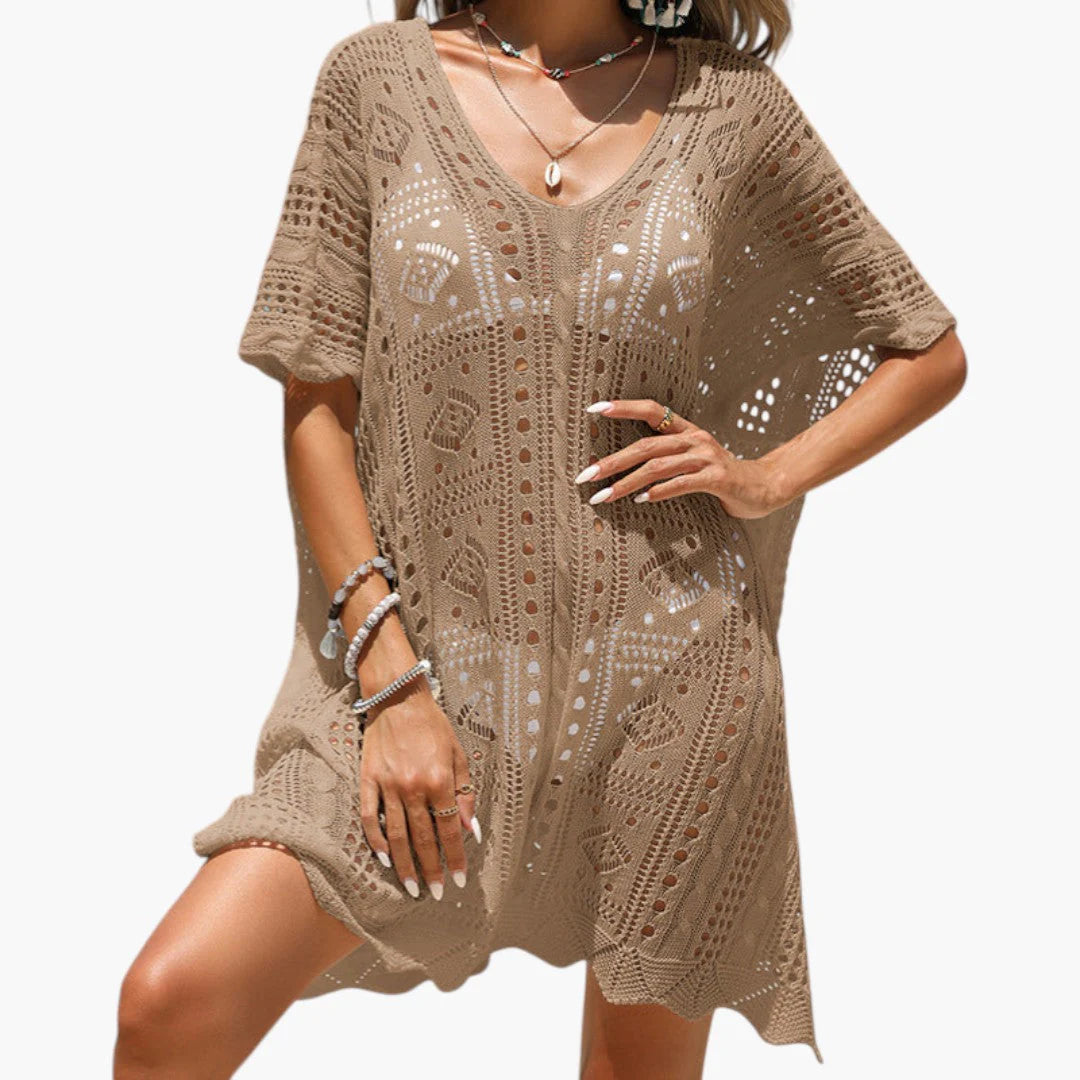 Beach Cover-Up | Lightweight V-Neck Short Sleeve Style