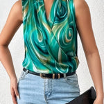 Sleeveless Wrap Blouse back