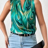 Sleeveless Wrap Blouse back