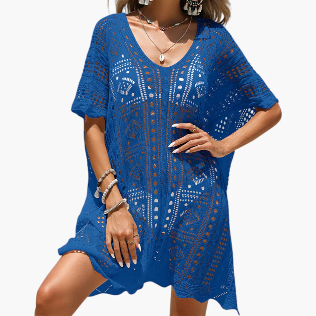 Beach Cover-Up | Lightweight V-Neck Short Sleeve Style
