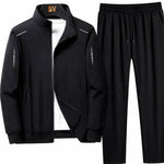 Booker - Men's Zip-Up Jacket and Jogger Tracksuit Set - Black