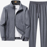 Booker - Men's Zip-Up Jacket and Jogger Tracksuit Set - Grey