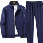 Booker - Men's Zip-Up Jacket and Jogger Tracksuit Set - Dark Blue