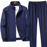 Booker - Men's Zip-Up Jacket and Jogger Tracksuit Set - Dark Blue
