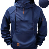Bowen - Men's Lightweight Full-Zip Hoodie - Navy Blue