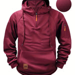 Bowen - Men's Lightweight Full-Zip Hoodie - Deep Red