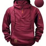 Bowen - Men's Lightweight Full-Zip Hoodie - Deep Red
