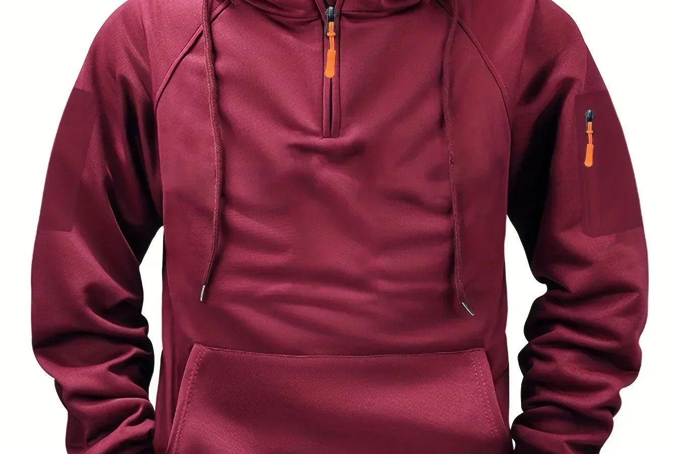 Bowen - Men's Lightweight Full-Zip Hoodie - Deep Red