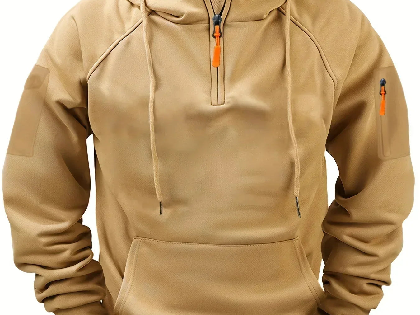 Bowen - Men's Lightweight Full-Zip Hoodie - Khaki