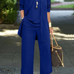 Braelyn - Women's Three-Piece Coordinated Pant Set - Blue