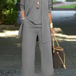 Braelyn - Women's Three-Piece Coordinated Pant Set - Gray