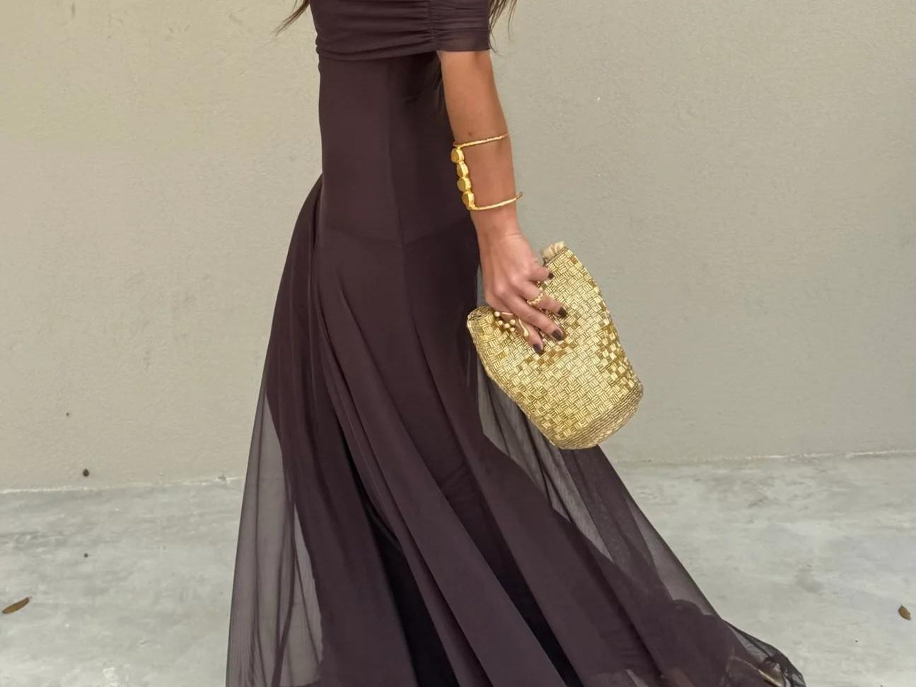 Brigid - Women's Long Mesh Overlay Ceremony Dress