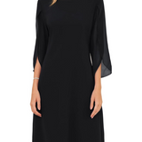 Bronagh - Women's Double Layer Cotton Midi Dress - Black