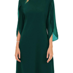 Bronagh - Women's Double Layer Cotton Midi Dress - Dark Green